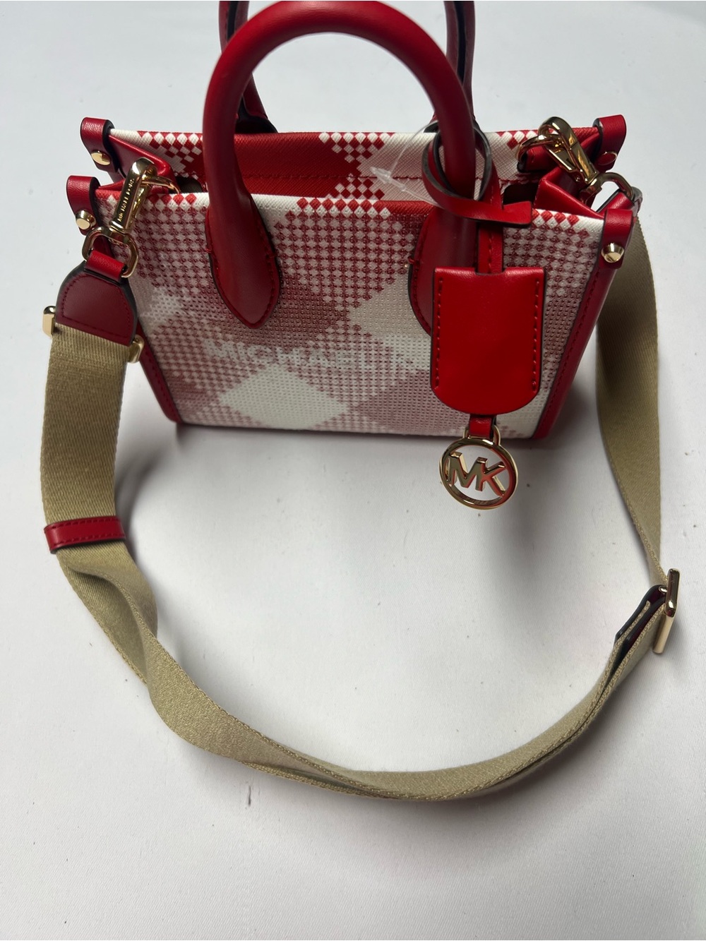 MICHAEL KORS Mirella Extra Small Shopper Crossbody Bag in Bright Red NWTs